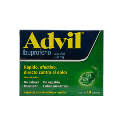 Advil 200 mg. Fast Gel 10 capsules