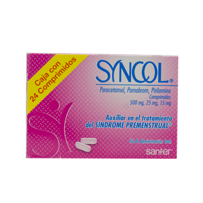 Syncol 500mg. /25mg. /15mg. 24 tablets