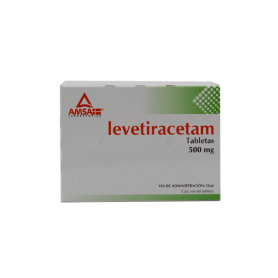 Levetiracetam 500 mg. 60 tablets
