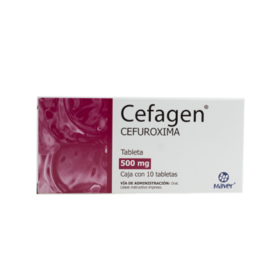 Cefagen 500 mg. 10 tablets.