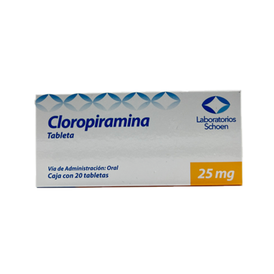 Cloropiramida 25mg. 20 tablets