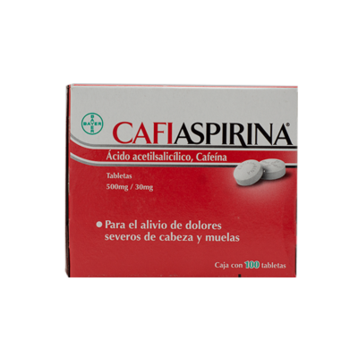 Cafiaspirin 500/30 mg. 100 tablets