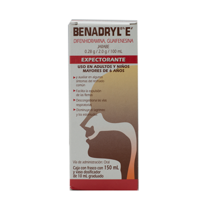 Benadryl E syrup 150 ml.