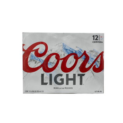 Coors Light Beer 12 pack. 355 ml. Can.