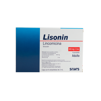Lisonin 600 mg. 6 vials