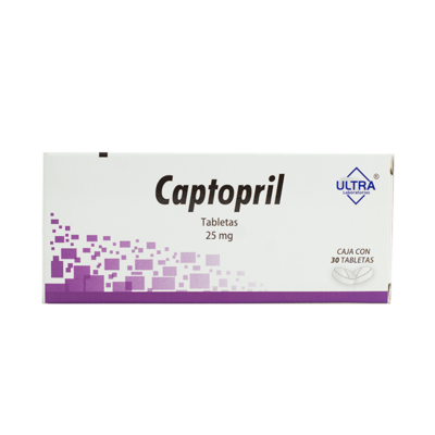 Captropril 25mg. 30 tablets