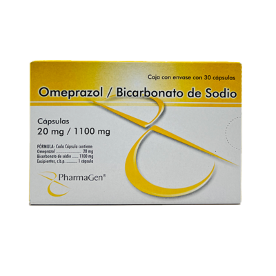Omeprazole/Sodium Bicarbonate 20 mg./1100 mg. 30 capsules