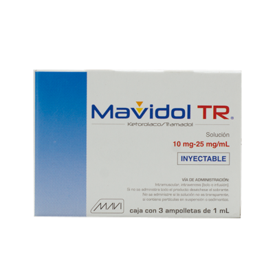 Mavidol TR 10mg/25mg. 3 vials