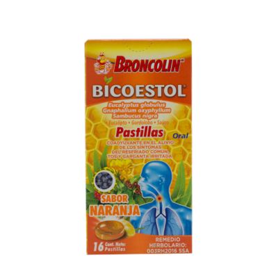 Broncolin Bicoestol 16 pills orange flavor