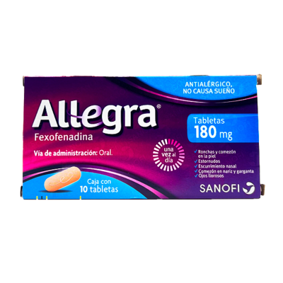 Allegra 180 mg. 10 tablets
