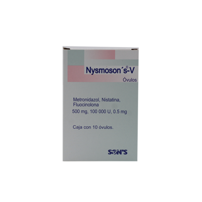 Nysmoson's-V 500 mg./100,000 IU/0.5 mg. 10 ovules