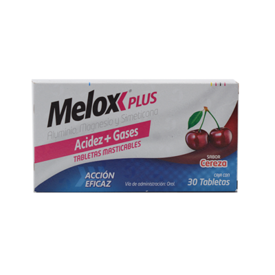 Melox Plus 30 tablets. cherry flavor
