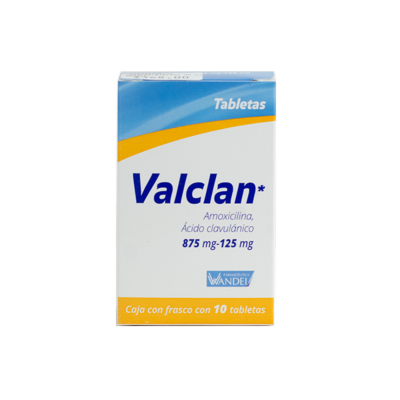 Valclan 875 mg./125 mg. 10 tablets