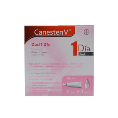 Canesten V Dual 1%/500mg. Cream and 1 ovule