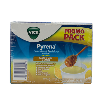 Vick Pyrena 10 packets. Honey and lemon flavor