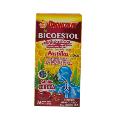 Broncolin Bicoestol 16 pills cherry flavor