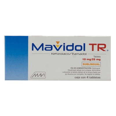 Mavidol TR 10mg/25mg. 4 tablets