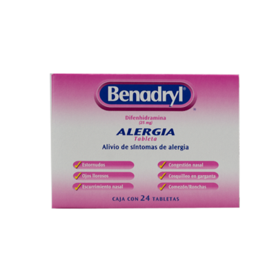 Benadryl 25 mg. 24 tablets