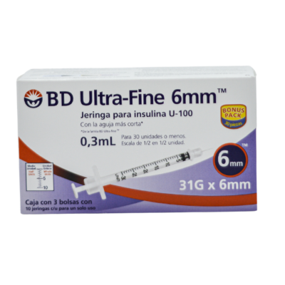Insulin syringe BD Ultra Fine U-100 0.3 ml. 31Gx6mm 30 pieces