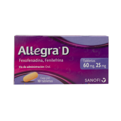 Allegra D 60/25 mg. 10 tablets