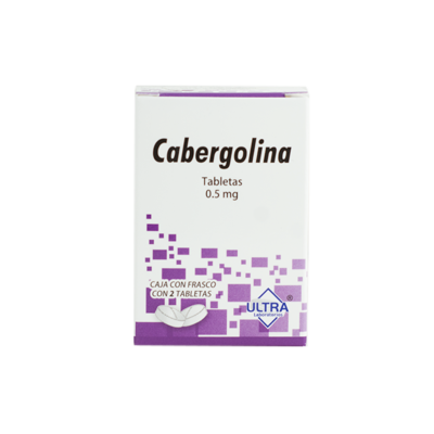 Cabergolina 0.5 mg. 2 tablets