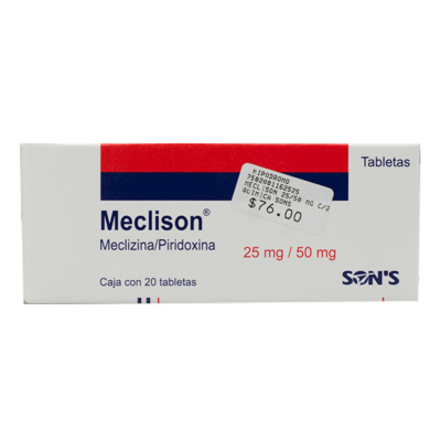 Meclison 25mg/50mg. 20 tablets