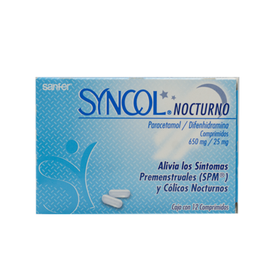 Night Syncol 650 mg. /25mg. 12 tablets