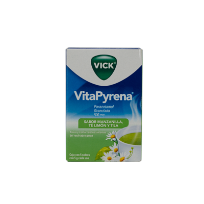 Vick VitaPyrena 5 packets. Chamomile, lemon and lime flavor