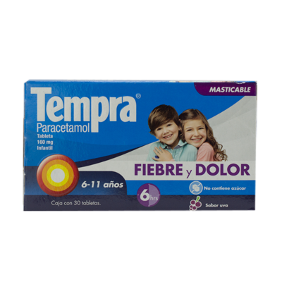 Tempra Infant 160 mg. 30 tablets.