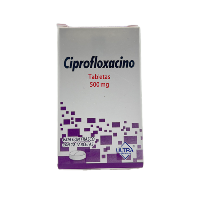 Ciprofloxacin 500 mg. 12 tablets