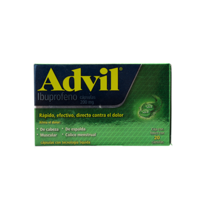 Advil 200 mg. Fast Gel 20 capsules