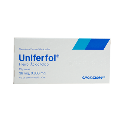 Uniferfol 36 mg./0.8 mg. 30 capsules