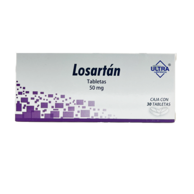 Losartan 50 mg. 30 tablets