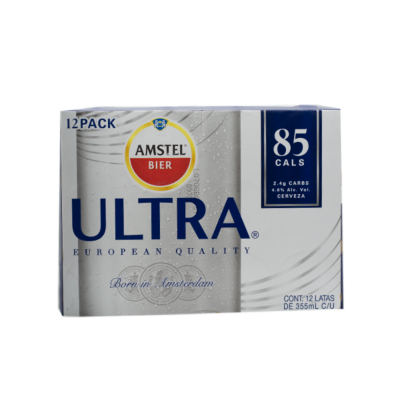 Amstel Ultra Beer 12 Pack 355 ml. Can.