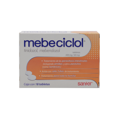 Mebeciclol 300 mg./60 mg. 18 tablets