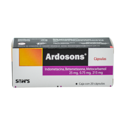 Ardosons 25 mg/0.75 mg/215 mg. 20 capsules