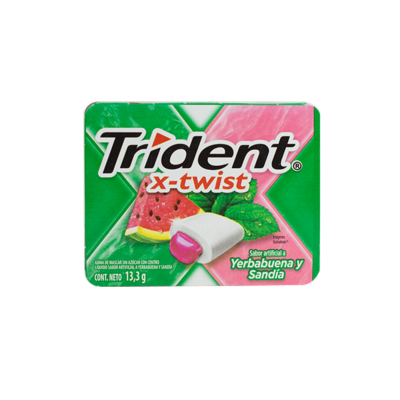 Trident X-Twist Yerbabuena Watermelon Chewing Gum 7's 1 pc.