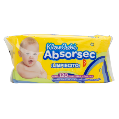 Absorsec Baby Kleen Wipes 120 pcs.